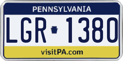 PA license plate LGR1380