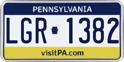 PA license plate LGR1382
