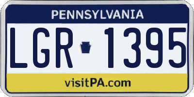 PA license plate LGR1395