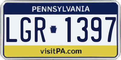 PA license plate LGR1397