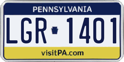 PA license plate LGR1401