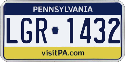 PA license plate LGR1432