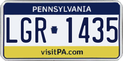PA license plate LGR1435