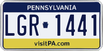 PA license plate LGR1441