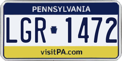 PA license plate LGR1472