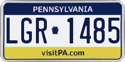 PA license plate LGR1485