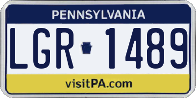 PA license plate LGR1489