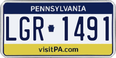 PA license plate LGR1491