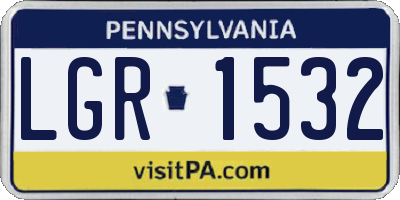 PA license plate LGR1532