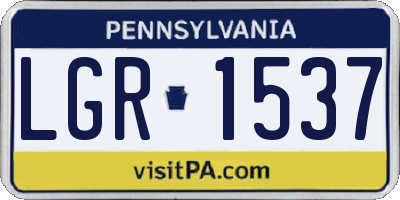 PA license plate LGR1537