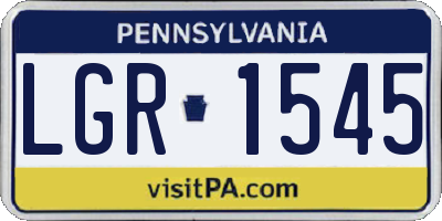 PA license plate LGR1545