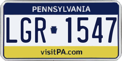 PA license plate LGR1547