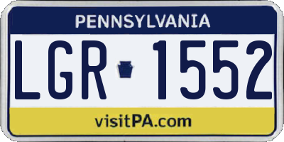 PA license plate LGR1552