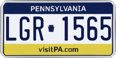 PA license plate LGR1565
