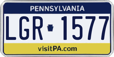 PA license plate LGR1577