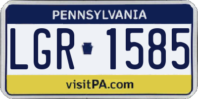 PA license plate LGR1585
