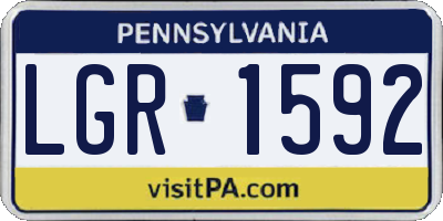 PA license plate LGR1592