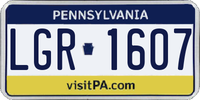 PA license plate LGR1607