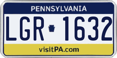 PA license plate LGR1632