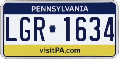 PA license plate LGR1634