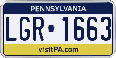 PA license plate LGR1663