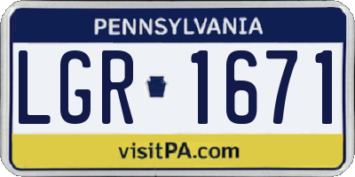 PA license plate LGR1671