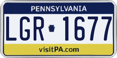 PA license plate LGR1677