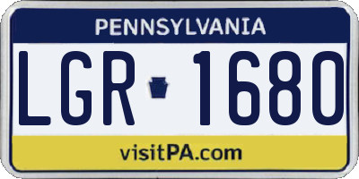 PA license plate LGR1680