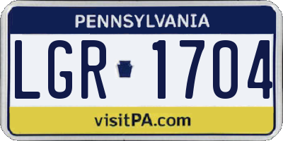 PA license plate LGR1704