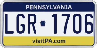 PA license plate LGR1706