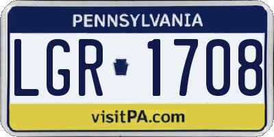 PA license plate LGR1708