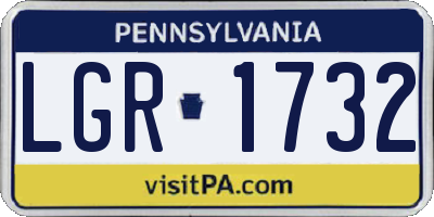 PA license plate LGR1732