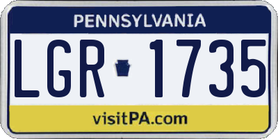 PA license plate LGR1735