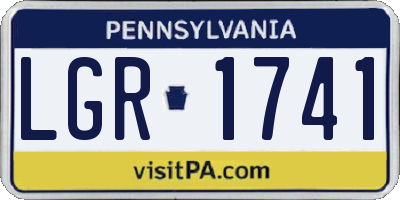 PA license plate LGR1741