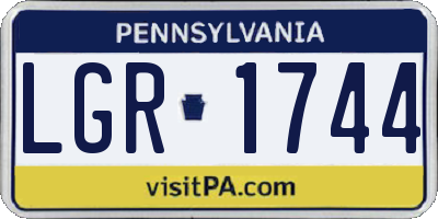 PA license plate LGR1744