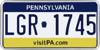 PA license plate LGR1745