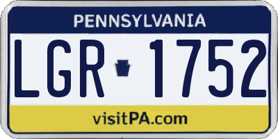 PA license plate LGR1752