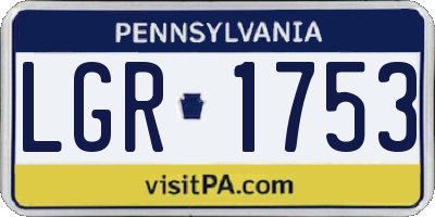 PA license plate LGR1753