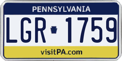 PA license plate LGR1759