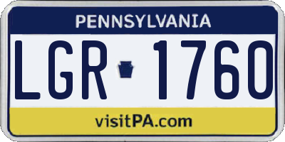 PA license plate LGR1760