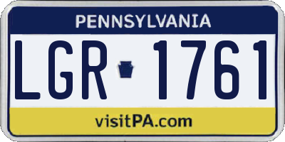 PA license plate LGR1761