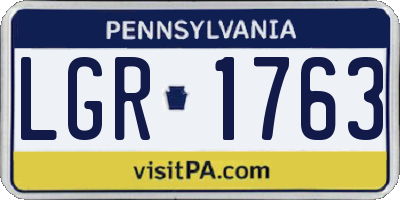 PA license plate LGR1763