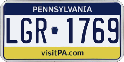 PA license plate LGR1769