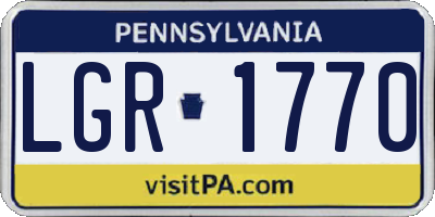 PA license plate LGR1770