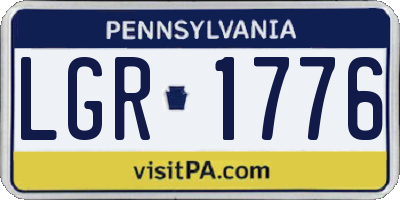 PA license plate LGR1776
