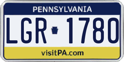 PA license plate LGR1780