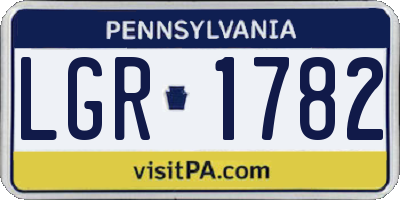 PA license plate LGR1782