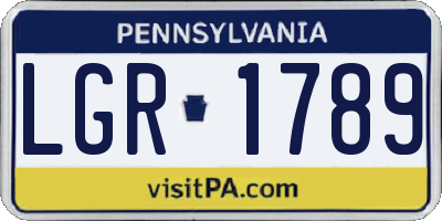 PA license plate LGR1789