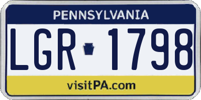 PA license plate LGR1798