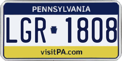 PA license plate LGR1808